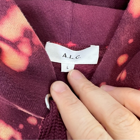 A.L.C tie dye burgundy hoodie L - Picture 9 of 10